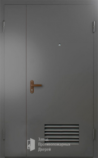 Фото двери «Техническая дверь №7 полуторная с вентиляционной решеткой» в Яхроме