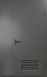 Фото двери «Техническая дверь №7 полуторная с вентиляционной решеткой» в Яхроме